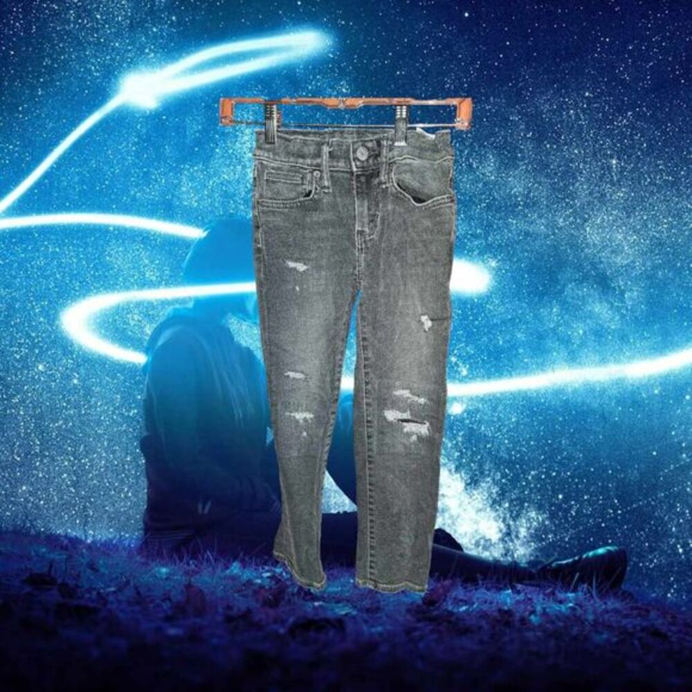 Old Navy 360 Stretch Distressed Black Jean Size 6 Slim (U22)